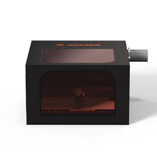 ACMER R20 Laser Engraver Enclosure, Fire-Resistant Protective Cover for Laser Engraving Machines up to 700×700×400 mm, Smoke Ventilation, Noise Reduction, Viewing Window ACMER