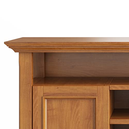 SIMPLIHOME Amherst SOLID WOOD Universal TV Media Stand, 54 inch Wide Living Room Entertainment Center, Storage Cabinet and Shelves, for Flat Screen SIMPLIHOME