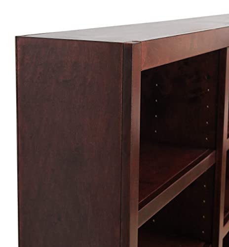 Traditional 84" Tall Triple Wide Cherry Wood Bookcase with 18 Shelves Concepts In Wood