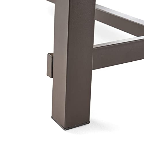 Great Deal Furniture Beau Outdoor Eight Seater Wooden Dining Table, Teak and Rustic Metal Finish Great Deal Furniture