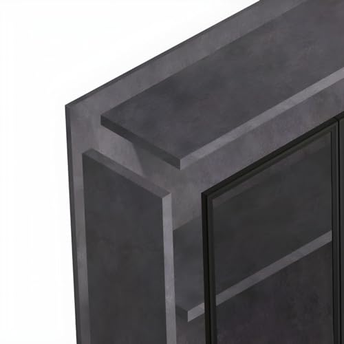 CraftThink Modern 6-Tier Glass Door Bookcase - Stylish Freestanding Display Cabinet for Living Room Storage CraftThink