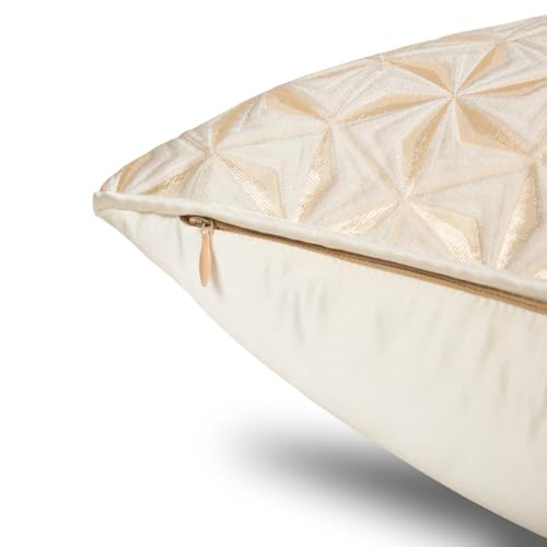 1pc polyester luxury contemporary pillow cover, abstract texture geometric lines, white stars snowflakes and single-sided high-precision jacquard, hidden zipper, room decoration 20 x 20 inches Hvatixos