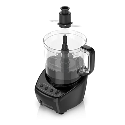 BLACK+DECKER Food Processor and Vegetable Chopper, Stainless Steel Blade, 8-Cup Capacity, 450W Power with Attachments to Shred, Slice, Mince, Grind, and Puree BLACK+DECKER
