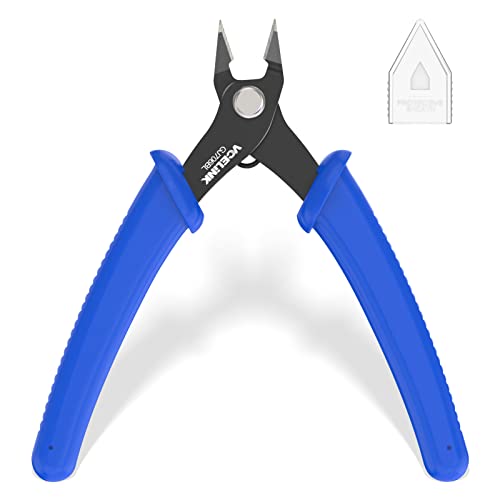 VCELINK Small Wire Cutter Spring-loaded GJ706BL, Precision Flush Cutter Pliers Diagonal Cutters for Electronics, Jewelry Making, Model Craft and 3D Printer, 5-Inch VCELINK