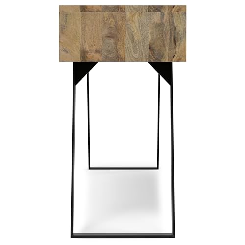 SIMPLIHOME Lowry Console Sofa Table, 60 inch, Natural SIMPLIHOME