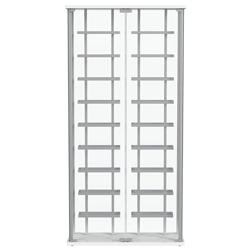 Coaster Home Furnishings Montara Tempered Glass Wine Storage Display Curio Cabinet with Led Lighting Chrome Coaster Home Furnishings