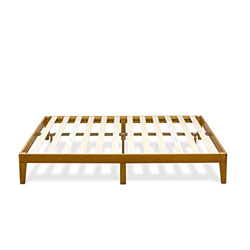 King Size Oak Platform Bed Frame with Sturdy Wooden Legs by East West Furniture East West Furniture