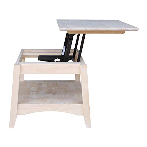 International Concepts Bombay Tall Coffee Table, Unfinished International Concepts