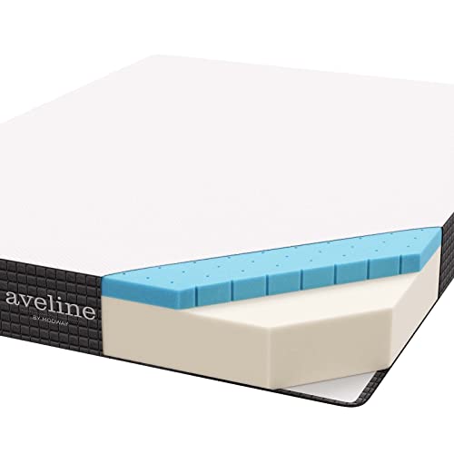 Modway Aveline Gel Infused Memory Mattress with CertiPUR-US Certified Foam, Queen, White Modway