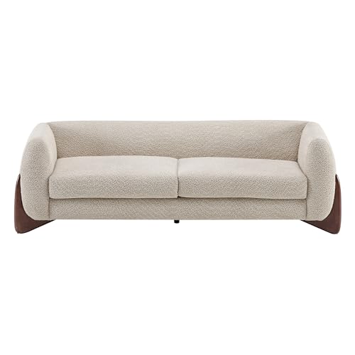 Christopher Knight Home Almab 82 Inches Sofa Couch, Cozy Boucle Upholstered 3-Seater Sofa, Wood Frame Couch, Comfy Couches for Living Room and Office, Modern Sofa, Lounge Seating, Almond Christopher Knight Home