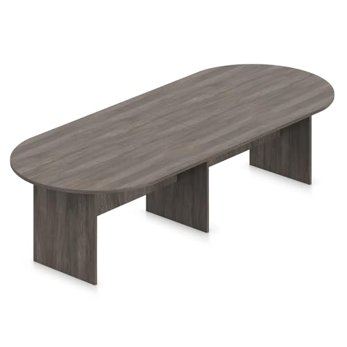 NBF 10L Conference Tables with Eight Seats - Laminate Conference Room Tables - Durable Office Meeting Table - Training Tables for Brainstorming Collaboration Sessions (48"D x 120"W x 29.5"H, Mahogany) nbf signature series