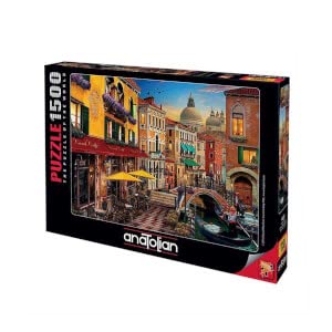 Anatolian Puzzle - Canal Cafe Venice, 1500 Piece Jigsaw Puzzle, Code: 4553 Anatolian