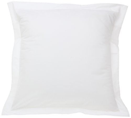 FRESH IDEAS Poplin Tailored Pillow Sham, Euro, 26x26 inches, White FRESH IDEAS
