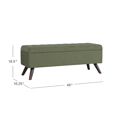 HomePop Modern Storage Bench, Green Large HomePop