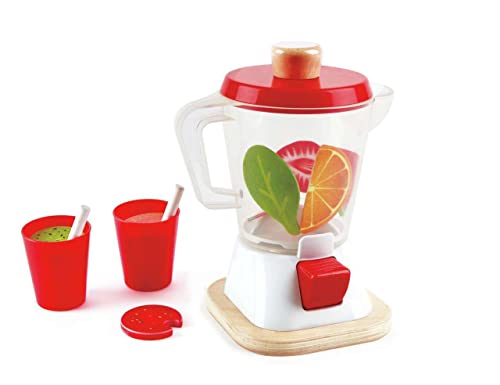 Hape Smoothie Blender | Multicolor Kitchen Smoothie Machine Play Set Complete with Cups & Straws, 9.44 Inch Hape