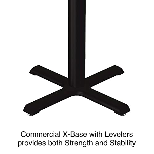 Correll 30" Round, Cocktail Bistro 42" High Table, Standing or Stool Pub Height, Black Granite High Pressure Laminate, Cast Iron Base, Top Made in The USA, Leveling Glides CORRELL, INC.