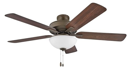 Hinkley Metro 52" LED Indoor Dual Mount Ceiling Fan - Traditional Style, Reversible Wooden Fan Blades - Metallic Matte Bronze - Remote Sold Separately Hinkley
