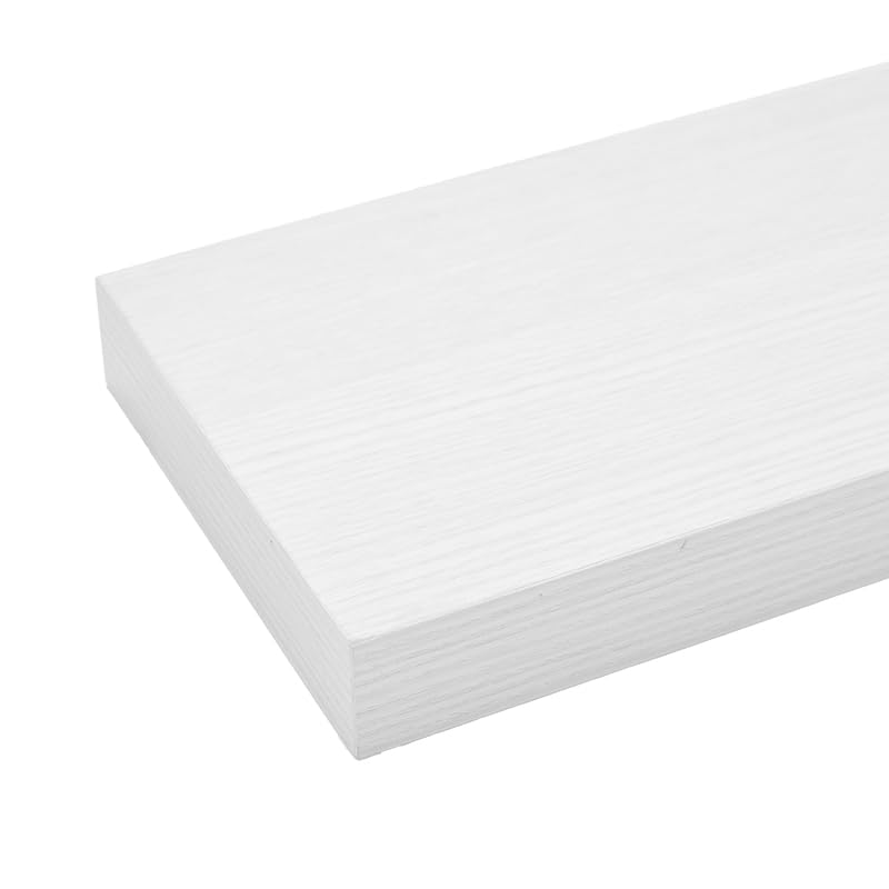 Mifurn White Shelves for Wall Floating Shelves Bathroom, Bedroom and Living Room, Wall Shelves & Book Shelf for Room, Hanging Shelf, Modern Wooden Mounted Floating Shelf, 12x7x1.5 in, Set of 2 Mifurn