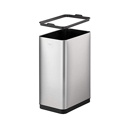 EKO Phantom-T 50 Liter / 13.2 Gallon Vertical Motion Sensor Trash Can, Brushed Stainless Steel Finish EKO