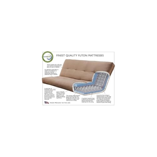 HomeStock Modern Muse Wood Futon Frame Set with Storage Drawers, Classic Style with Mission Style Arms with Solid Pattern with Foldable Feature for Lounge Room with Tight Back Canadian/Barbados HomeStock
