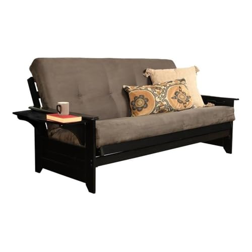 Pemberly Row 8" Full Size Spring Futon Mattress Replacement, Suede Fabric Sleeper Sofa Bed Mattress, Gray-Frame Not Included Pemberly Row