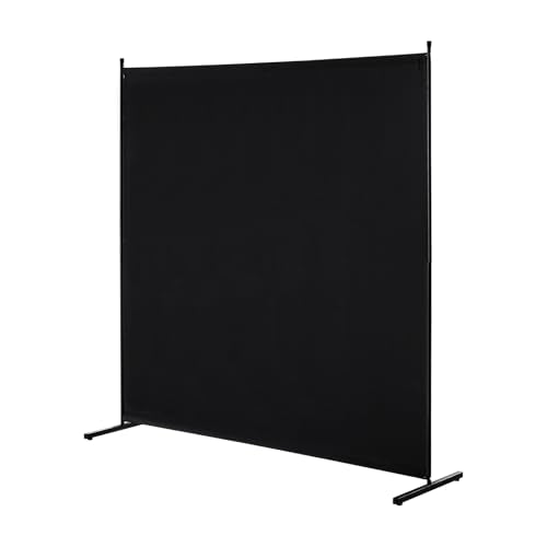 VEVOR Room Divider, Single Panel Room Divider, 6FT Privacy Screen Indoor, Partition Divider for Room Separation, Freestanding Room Divider Panel for Office, Bedroom, Black VEVOR