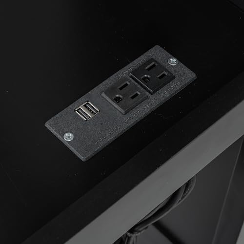 RUNNA Full Size Wood Gaming Bunk Bed with Desk, Storage Shelves, LED and Charging Station, Study & Play Space for Kids & Teens RUNNA