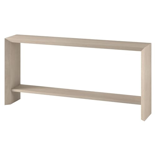 Henn&Hart 64" Wooden Rectangular Console Table Entryway Table, Sofa Table with Wooden Storage Shelf for Entryway, Living Room, Couch, Hallway, or Office, Beech White Henn&Hart