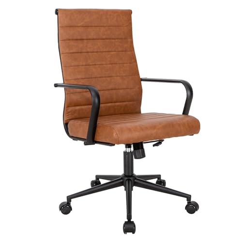 Okeysen Office Desk Chair Conference Room Chairs, Modern Ergonomic Executive Swivel Chair, Adjustable Height PU Leather Home Desk Chairs with Armrests, Comfy Computer Task Chairs with Wheels Okeysen