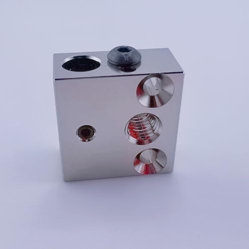 Updated High Temperature 3D Printer Heater Block, CR-10 Plated Copper Heater Block Compatible for MK8 Extruder Ender 3 Hotend,Ender 3 V2,Ender 3 Pro/Ender 5 Pro Plus CR10 S4 S5 3D Printer, TIEXYE