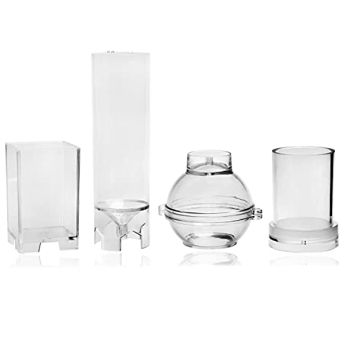 MILIVIXAY 4pcs Plastic Candle Molds - Including Pillar, Cylinder, Rectangle and Sphere Molds for Beeswax