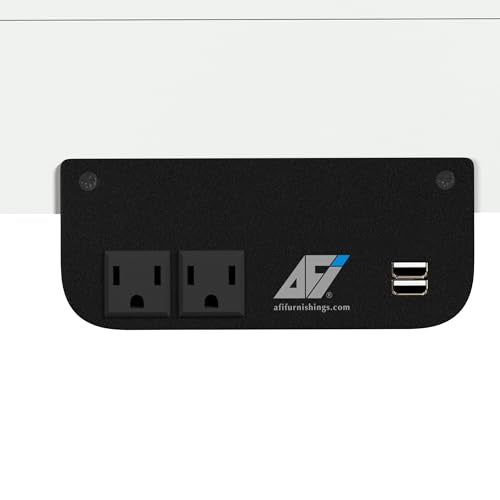 AFI, Northampton Full Size Murphy Bed Desk with Memory Foam 6" Mattress and Built-in USB Charger, White AFI