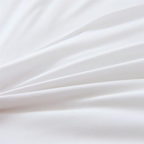Holawakaka White Waterfall Ruffle Comforter Set Full Size Multi-Layers Ruffled Shabby Chic 3PCS Bedding Set for Girls Women Holawakaka