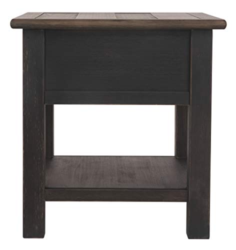 Signature Design by Ashley Tyler Creek Rustic End Table with Storage Drawer and Fixed Shelf, Brown & Black Signature Design by Ashley