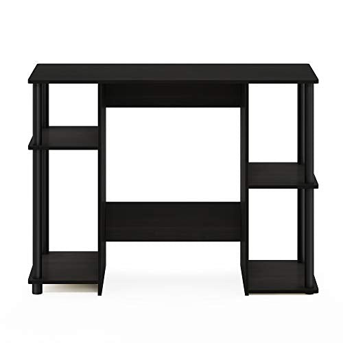 Furinno JAYA Desk, 38.4" Wide Gaming Desk, Computer Study Desk, Office Desk with Side Shelves, Open Storage, for Home Office, Bedroom, Dorm, Study Room, Espresso Furinno