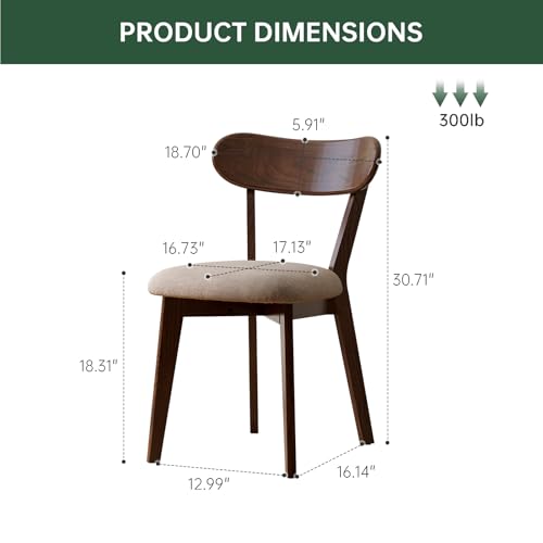 39’’-55’’ Oak Extendable Dining Table and Chairs Set of 4, Solid Wood Folding Kitchen Table, Mid Century Modern Dinner Table for Kitchen, Apartment, Living Room (Walnut 39''-55''+4 Cushion Chairs) Wayshome