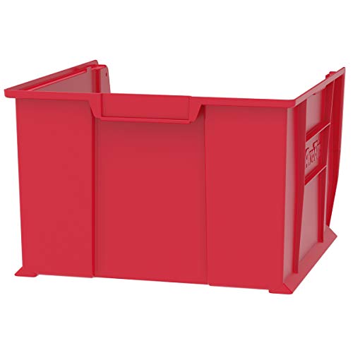 Akro-Mils 30283 Super-Size AkroBins Plastic Storage Bins, Space-Saving Stackable Bins for Garage, Classroom, Warehouse Organization, 20-Inch L x 18-Inch W x 12-Inch H, Red, 1-Pack Akro-Mils