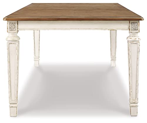 Signature Design by Ashley Realyn French Country Dining Extension Table, Seats up to 8, Chipped White Signature Design by Ashley