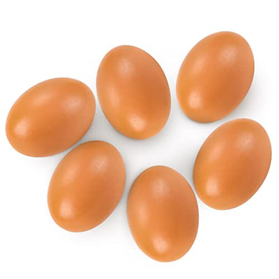 6 PCS Fake Eggs Easter Eggs for Craft Nest Eggs Brown Wooden Eggs for Laying Chickens