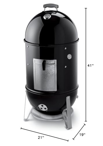 Weber 18-inch Smokey Mountain Cooker, Charcoal Smoker,Black Weber