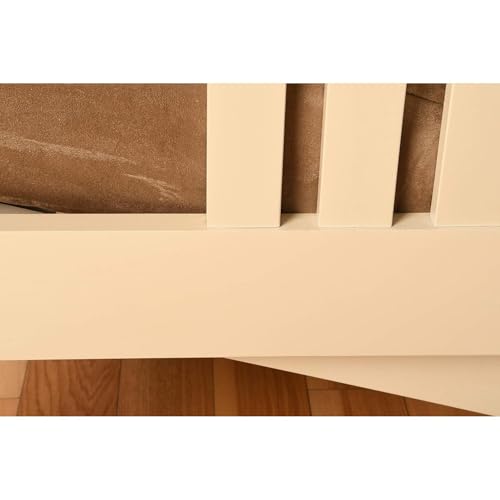 HomeStock Full Size Futon Frame with Mattress - Convertible Sofa Bed - Antique White Linen Aqua/Without Storage Drawers HomeStock