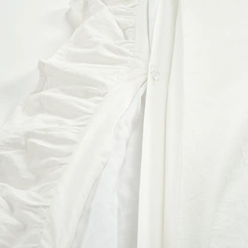 Lush Decor Ella Ruffle Lace 100% Cotton Duvet Cover, 3 Piece Set, Full/Queen, White - Cute Comforter - Queen Bedding Set - White Bedding Full Size - Coquette Decor - Neutral Lace Trim - Ruffle Trim Lush Decor