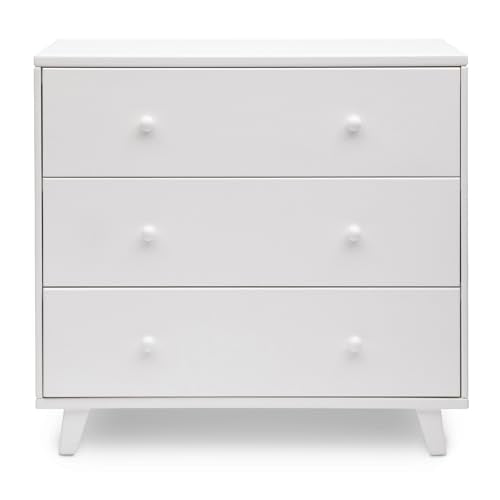 Delta Children Ava 3 Drawer Dresser with Changing Top and Interlocking Drawers - Greenguard Gold Certified, White Delta Children
