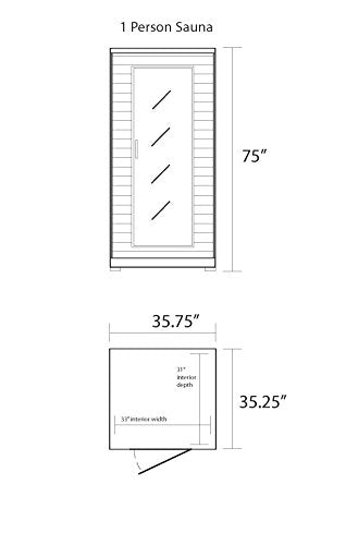 HeatWave BSA2402 1-2 Person Hemlock Carbon Infrared Sauna Blue Wave