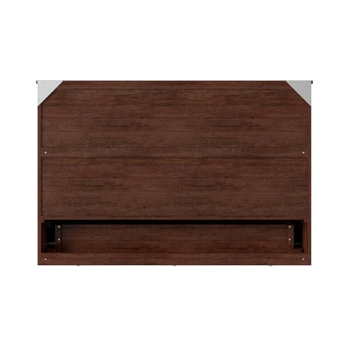 AFI, Northfield Murphy Bed Chest Queen with 6" Mattress, Storage Drawer & Built-in USB Charger, Burnt Amber AFI