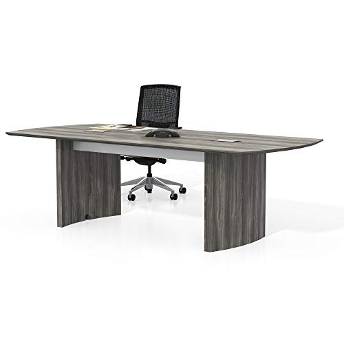 Safco Products Medina Modern Office Conference Meeting Room Table, 8', Gray Steel Safco