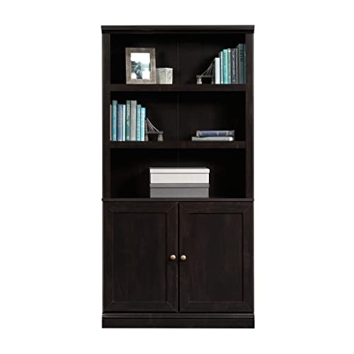 Sauder Miscellaneous Storage Bookcase/ Book Shelf With Doors, Estate Black finish Sauder