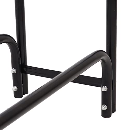 Sunnydaze Outdoor Firewood Log Rack and Cover Combo Set - Black Powder-Coated Steel and PVC - Black Fabric - 4-Foot Sunnydaze