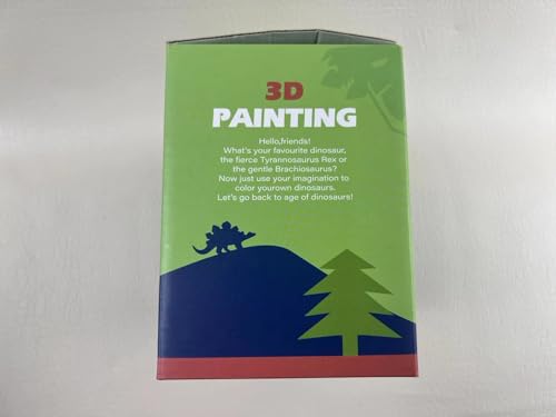 whatstem 3D Dinosaurs Painting Kit with 12 Dinos for Kids Age 3-15, Arts and Crafts Kits Drawing Toys with Dinosaurs Set Creativity Gifts for Boys and Girls whatstem