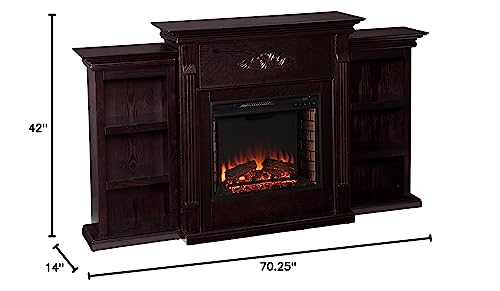 SEI Furniture Tennyson Electric Bookcases Fireplace, Espresso (FA8545BE) SEI Furniture